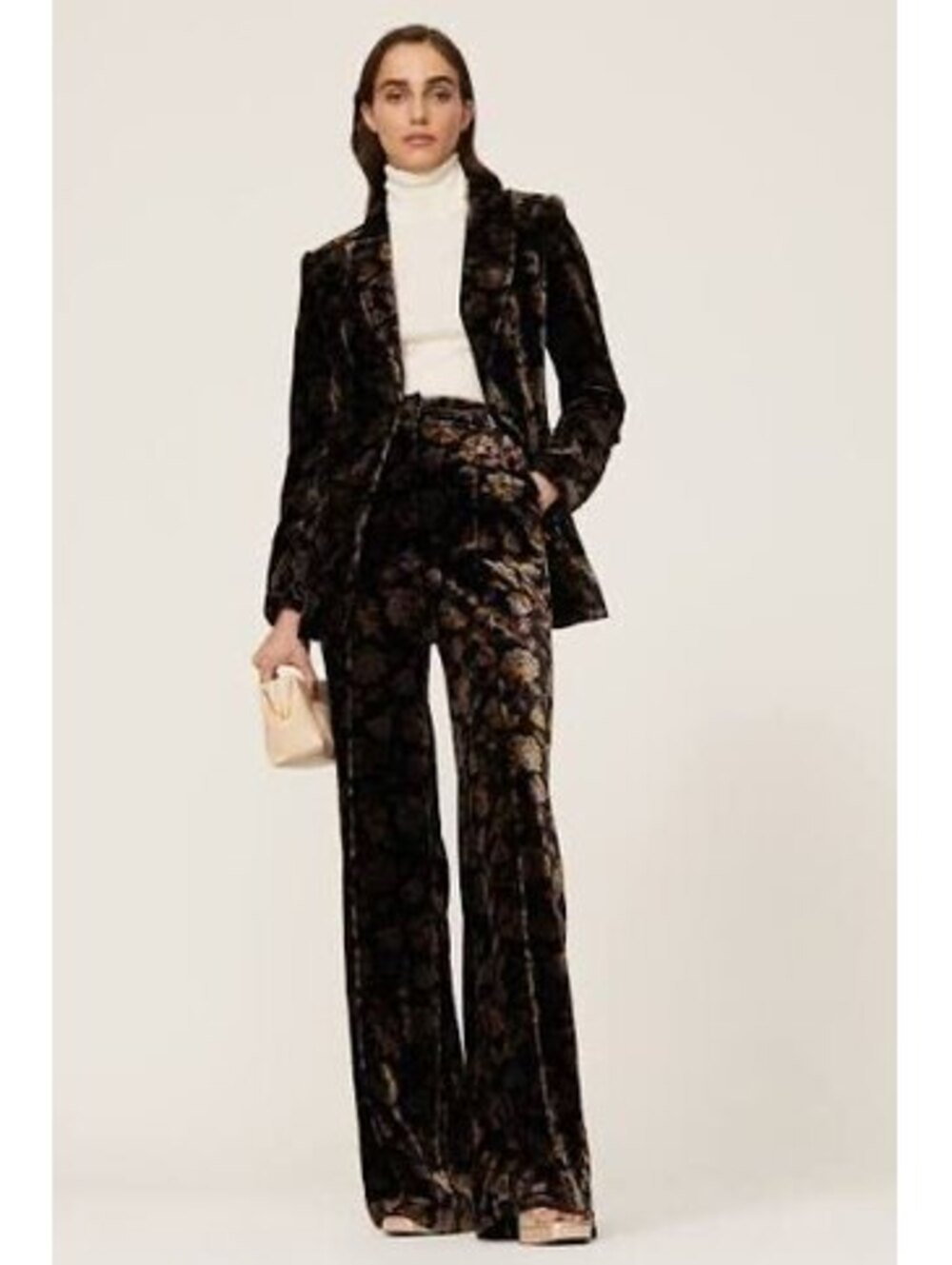 Veronica Beard Edie Velvet Wide Leg Pants